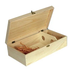 Dve škatli za vino s pokrovom na tečajih